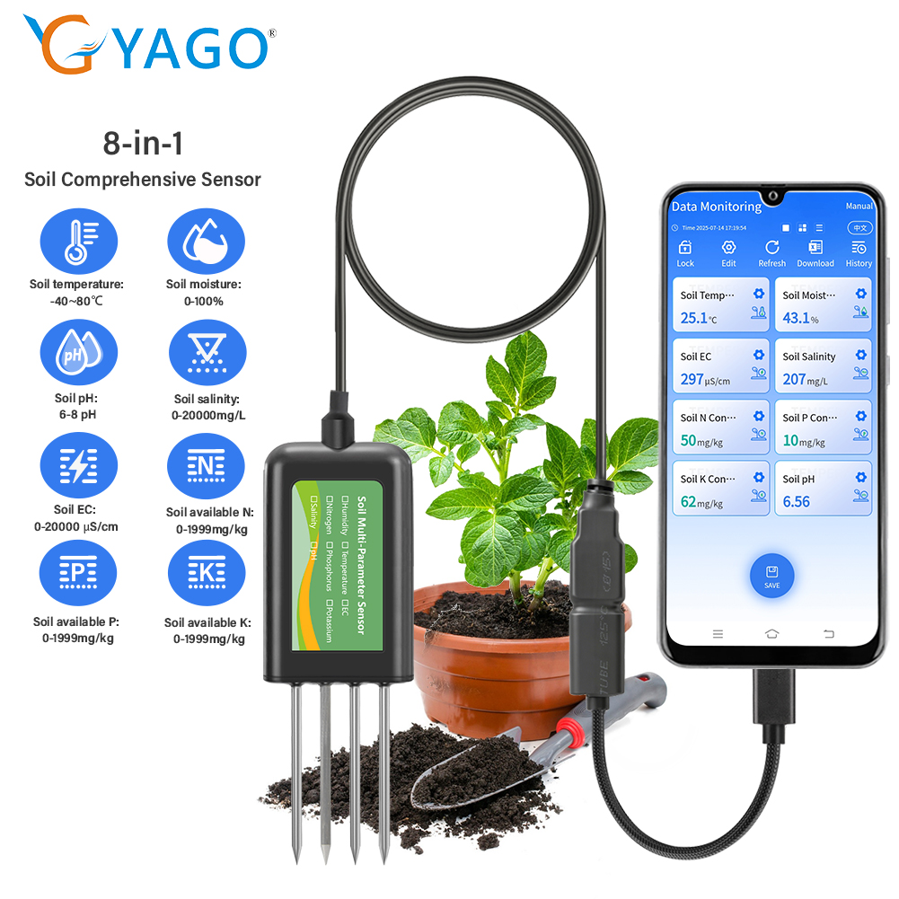 Capteur de sol YAGO 8 en 1 pou - Precision Farming Smart Agriculture avis et prix